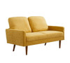 Loveseat Sofa, European Style With Sleek Design, Modern & Vintage Flair, Upholstered 2 Seater Couch - Mustard Yellow