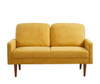 Loveseat Sofa, European Style With Sleek Design, Modern & Vintage Flair, Upholstered 2 Seater Couch - Mustard Yellow