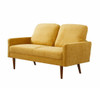 Loveseat Sofa, European Style With Sleek Design, Modern & Vintage Flair, Upholstered 2 Seater Couch - Mustard Yellow