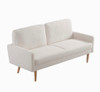 Loveseat Sofa, European Style With Sleek Design, Modern & Vintage Flair, Upholstered 2 Seater Couch - Ivory
