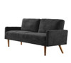 Sofa, European Style With Sleek Design, Modern & Vintage Flair, Upholstered 3 Seater Couch - Black