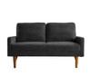 Loveseat Sofa, European Style With Sleek Design, Modern & Vintage Flair, Upholstered 2 Seater Couch - Black