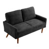 Loveseat Sofa, European Style With Sleek Design, Modern & Vintage Flair, Upholstered 2 Seater Couch - Black