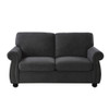 Soft Loveseat, Upholstered 2 Seater Couch With High Density Foam, Loose Back Cushions And Turned Legs - Black
