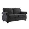 Soft Loveseat, Upholstered 2 Seater Couch With High Density Foam, Loose Back Cushions And Turned Legs - Black