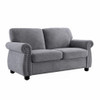 Soft Loveseat, Upholstered 2 Seater Couch, Loose Back Cushions And Turned Legs - Gray