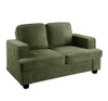 Modern Loveseat, Comfortable 2 Seater Couch With Deep Seating And High Density Foam, Loose Back Cushions, Wide Arms - Green