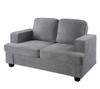Modern Loveseat, Comfortable 2 Seater Couch With Deep Seating And High Density Foam, Loose Back Cushions, Wide Arms - Gray