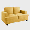 Modern Loveseat, Comfortable 2 Seater Couch With Deep Seating, Loose Back Cushions, Wide Arms - Mustard Yellow