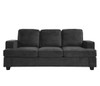 Modern Sofa, Comfortable 3 Seater Couch With Deep Seating And High Density Foam, Loose Back Cushions, Wide Arms - Black