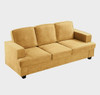 Modern Sofa, Comfortable 3 Seater Couch With Deep Seating, Loose Back Cushions, Wide Arms - Mustard Yellow