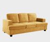 Modern Sofa, Comfortable 3 Seater Couch With Deep Seating, Loose Back Cushions, Wide Arms - Mustard Yellow
