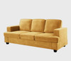 Modern Sofa, Comfortable 3 Seater Couch With Deep Seating, Loose Back Cushions, Wide Arms - Mustard Yellow