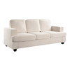 Modern Sofa, Comfortable 3 Seater Couch With Deep Seating, Loose Back Cushions, Wide Arms - Ivory