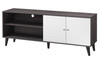 Amidon - TV Stand For Tvs Up To 63", With 2 Storage Shelves & 1 Cabinet, Modern Entertainment Centre For TV In Living Room - Dark Gray / White