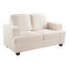 Modern Loveseat, Comfortable 2 Seater Couch With Deep Seating, Loose Back Cushions, Wide Arms - Ivory