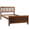 Twin Size Platform Bed With Headboard, Footboard And Slat Support - Walnut