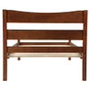 Twin Size Platform Bed With Headboard And Slat Support - Walnut