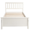 Twin Size Platform Bed With Headboard, Footboard And Slat Support - White