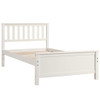 Twin Size Platform Bed With Headboard, Footboard And Slat Support - White