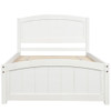 Twin Platform Bed With Headboard, Footboard And Slat Support - White