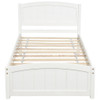 Twin Platform Bed With Headboard, Footboard And Slat Support - White