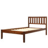 Twin Platform Bed With Headboard, Slat Support - Walnut