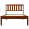 Twin Platform Bed With Headboard, Slat Support - Walnut