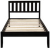 Twin Platform Bed With Headboard / Slat Support - Espresso