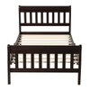 Twin Platform Bed, Mattress Foundation Sleigh Bed With Headboard, Footboard, Slat Support - Espresso