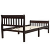 Twin Platform Bed, Mattress Foundation Sleigh Bed With Headboard, Footboard, Slat Support - Espresso