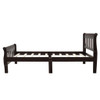 Twin Platform Bed, Mattress Foundation Sleigh Bed With Headboard, Footboard, Slat Support - Espresso