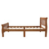 Twin Platform Bed, Mattress Foundation Sleigh Bed With Headboard, Footboard, Slat Support - Oak