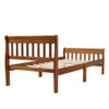 Twin Platform Bed, Mattress Foundation Sleigh Bed With Headboard, Footboard, Slat Support - Oak