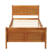 Twin Platform Bed Frame Mattress Foundation Sleigh Bed With Headboard, Footboard, Slat Support - Oak