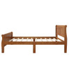 Twin Platform Bed Frame Mattress Foundation Sleigh Bed With Headboard, Footboard, Slat Support - Oak