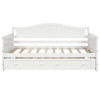Twin Daybed With Trundle , Sofa Bed For Bedroom Living Room - White