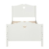 Twin Platform Bed With Slat Support And Headboard And Footboard - White