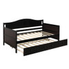 Twin Daybed With Trundle , Sofa Bed For Bedroom Living Room - Espresso