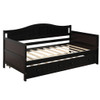 Twin Daybed With Trundle , Sofa Bed For Bedroom Living Room - Espresso