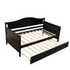Twin Daybed With Trundle , Sofa Bed For Bedroom Living Room - Espresso