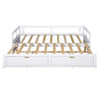 Daybed With Trundle And Two Storage Drawers, Sofa Bed For Bedroom - White