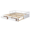 Daybed With Trundle And Two Storage Drawers, Sofa Bed For Bedroom - White