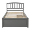 Twin Platform Storage Bed Frame With Two Drawers And Headboard - Gray