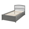 Twin Platform Storage Bed Frame With Two Drawers And Headboard - Gray