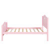 Twin Size Platform Bed With Headboard, Footboard And Slat Support - Pink