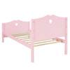 Twin Size Platform Bed With Headboard, Footboard And Slat Support - Pink