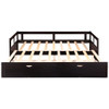 Daybed With Trundle And Two Storage Drawers, Sofa Bed For Bedroom Living Room - Espresso