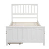 Twin Size Platform Bed With Two Drawers - White