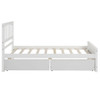 Twin Size Platform Bed With Two Drawers - White